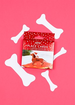 Festive Sausage Dog Place Cards. Send them something a little cheeky with this brilliant Scribbler gift and trust us, they won't be disappointed!